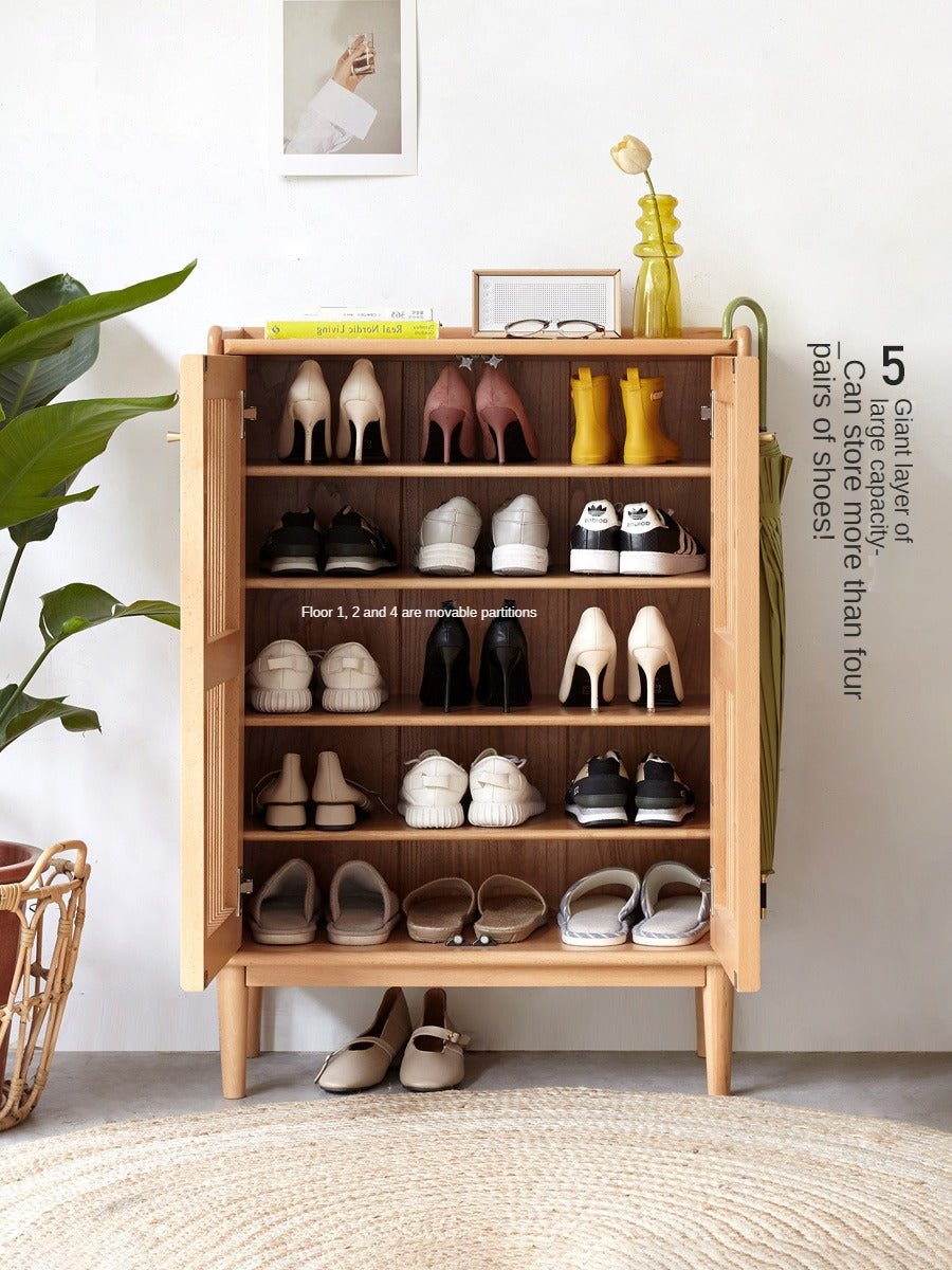 Beech Solid Wood Modern Shoe Cabinet