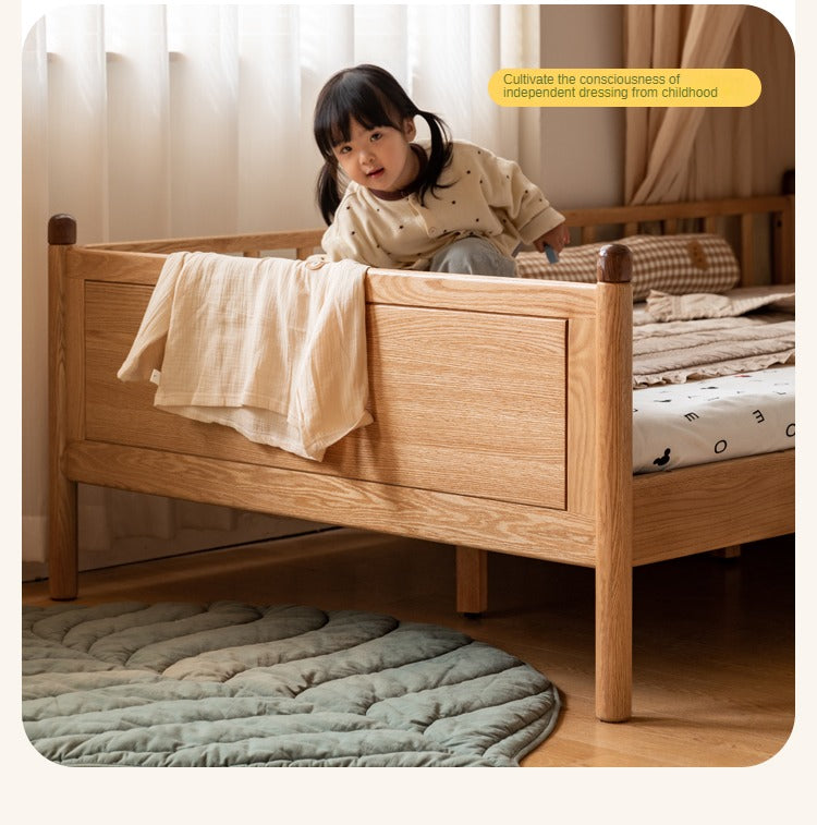 Oak Solid Wood Children's Bed Widened Guardrail<