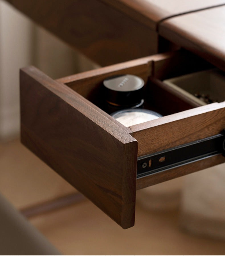 Black walnut, Ash solid wood flip dressing table :