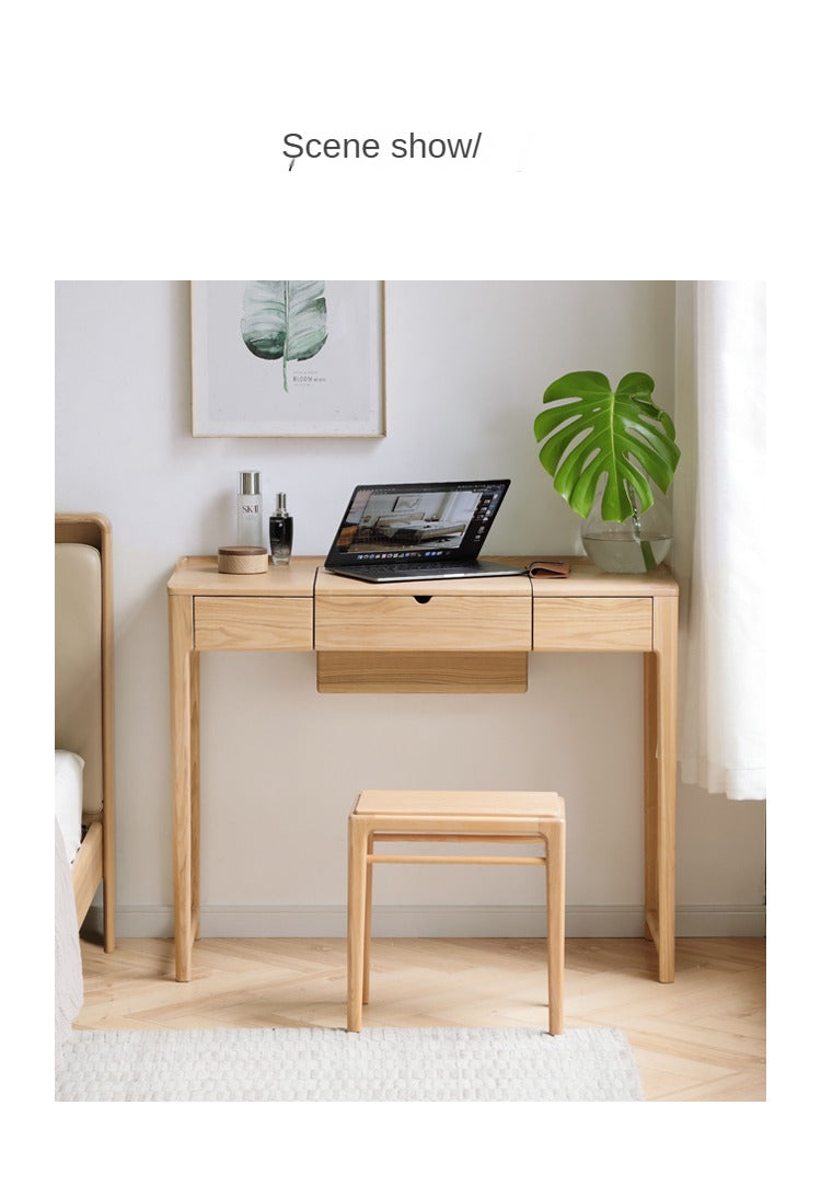 Ash solid wood small flip dressing table: