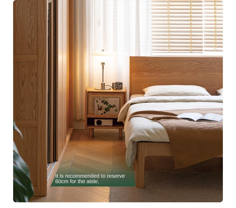 Oak Solid Wood Wardrobe Sliding Door Master Bedroom