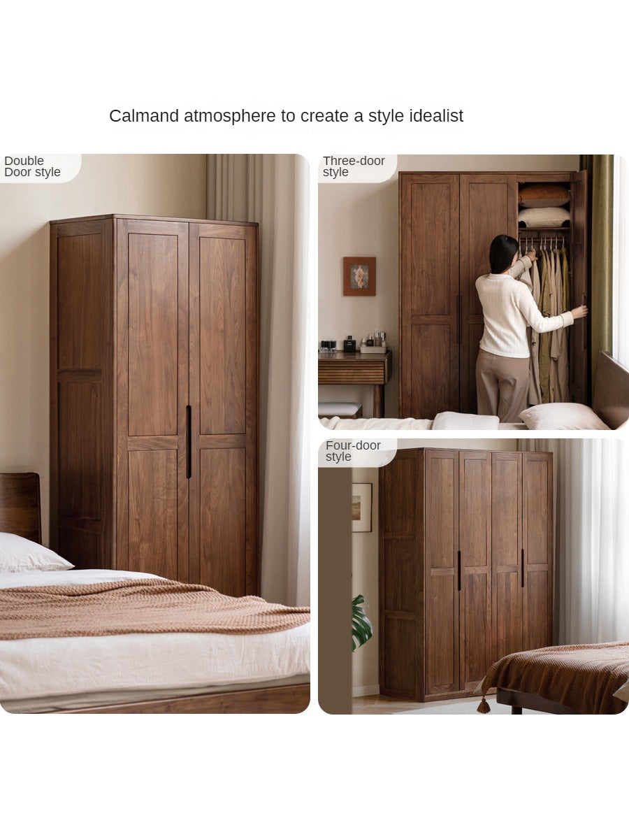 Black Walnut Solid Wood Wardrobe: