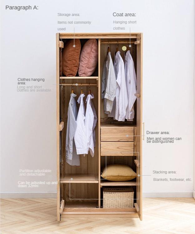 Ash solid wood wardrobe :