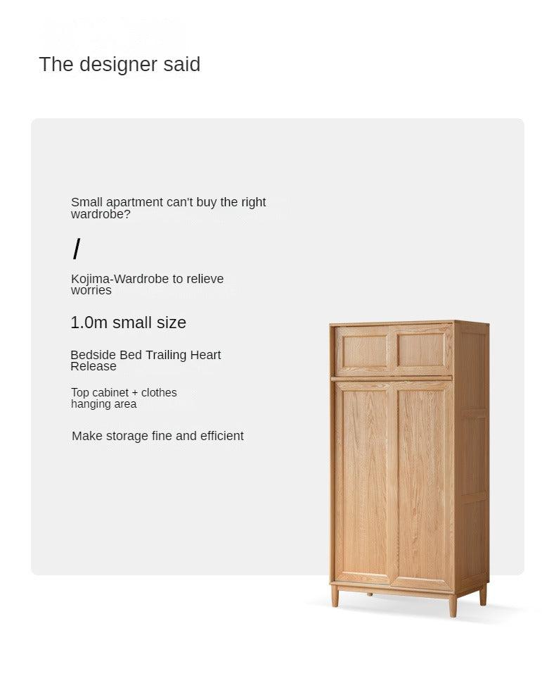 Oak Solid Wood Sliding Door Wardrobe