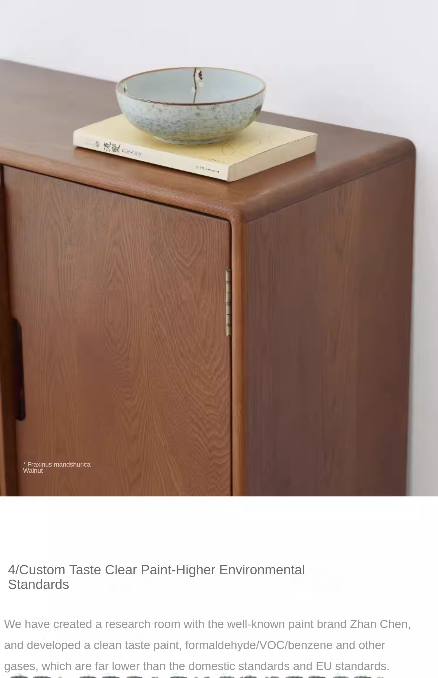 Ash solid wood full entrance storage shoe cabinet