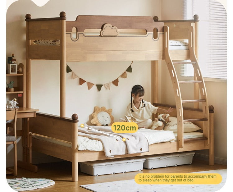 Rubber wood bunk bed.