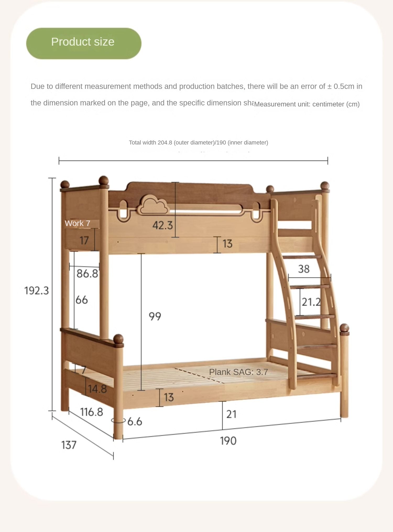 Rubber wood bunk bed.