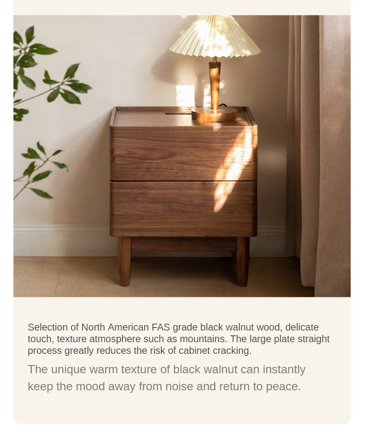 Black walnut, Ash solid wood nightstand