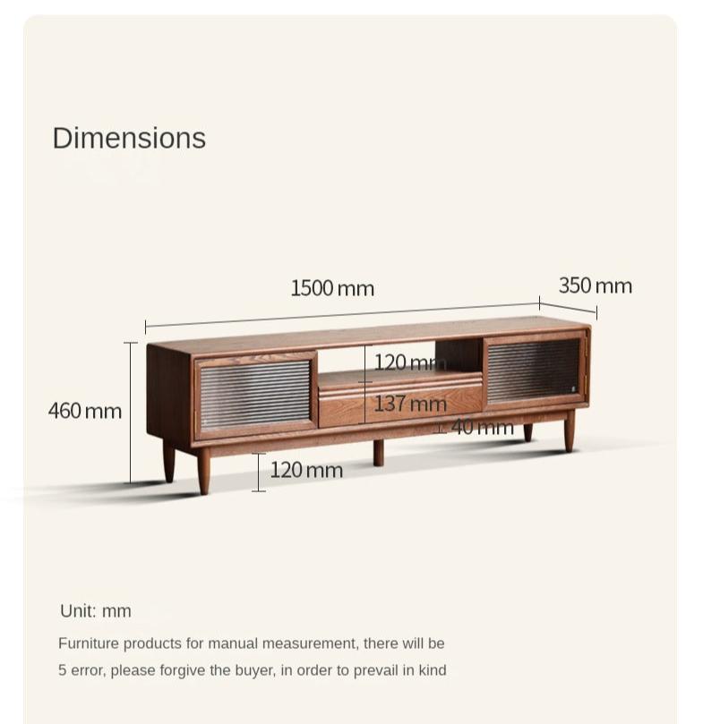 Ash solid wood modern floor TV cabinet-