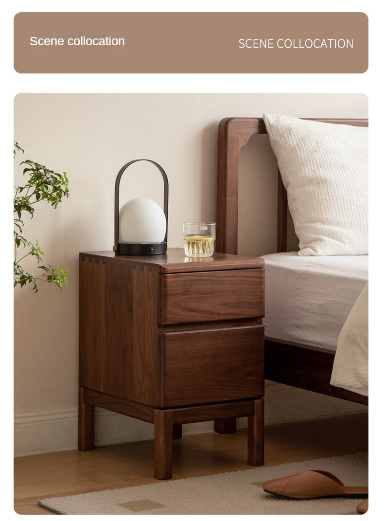 Black walnut, Ash solid wood bedside storage cabinet