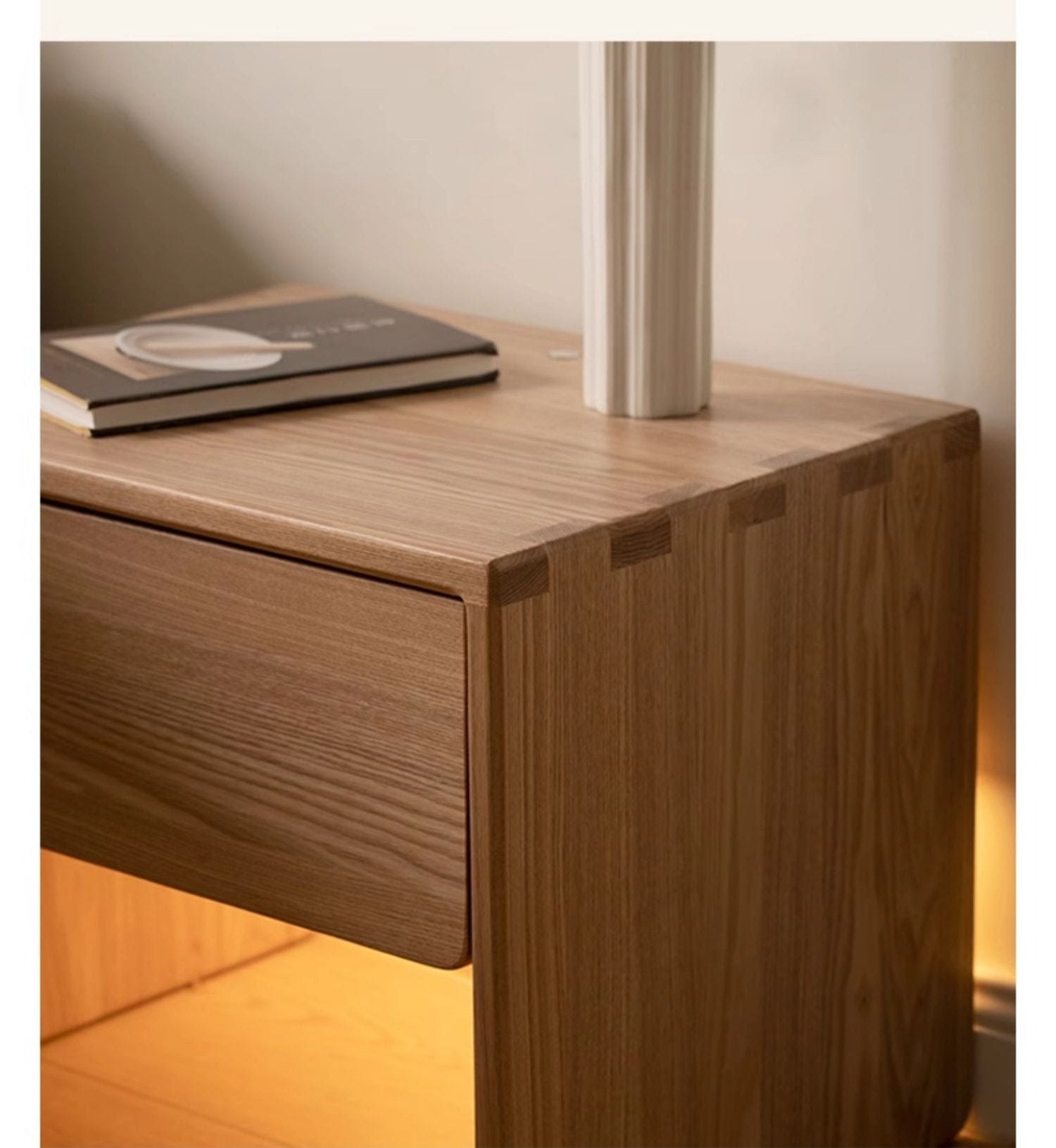 Ash solid wood smart modern nightstand