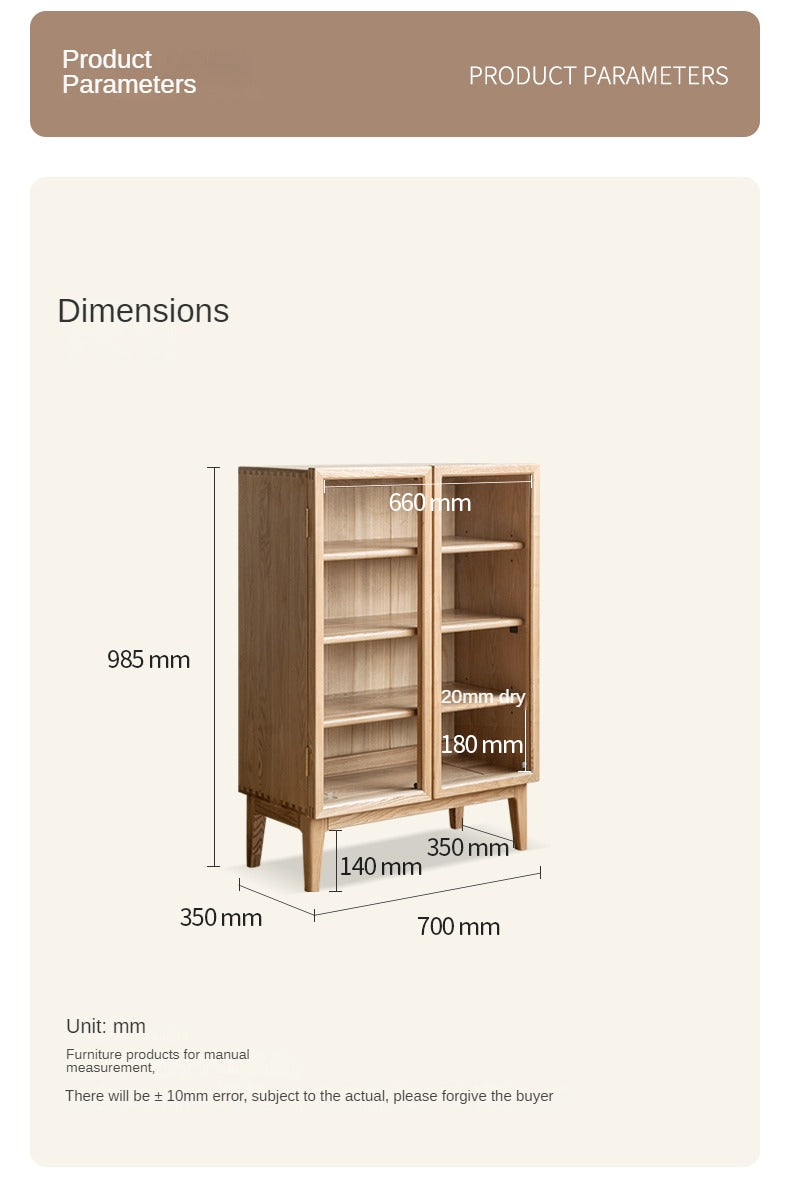 Ash solid wood storage side cabinet