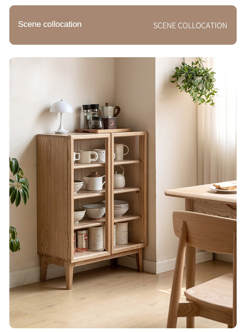 Ash solid wood storage side cabinet