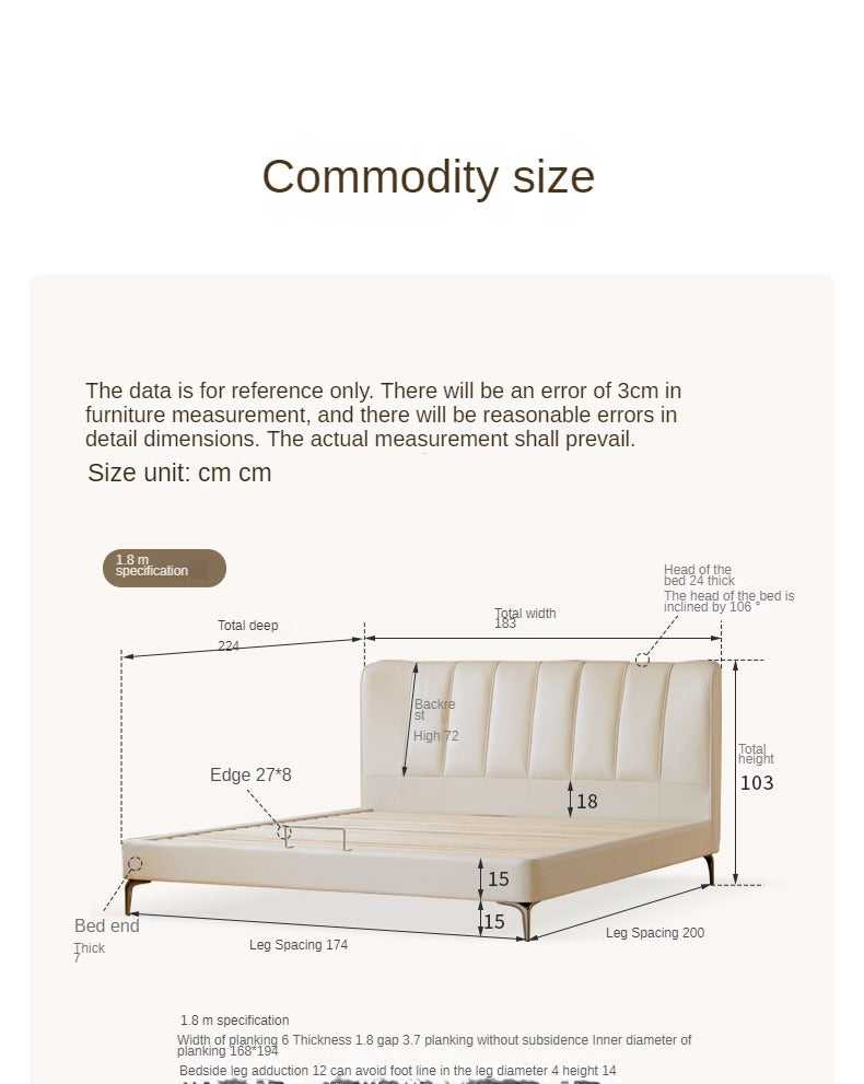 First layer of yellow cowhide Cream Style High Bed<