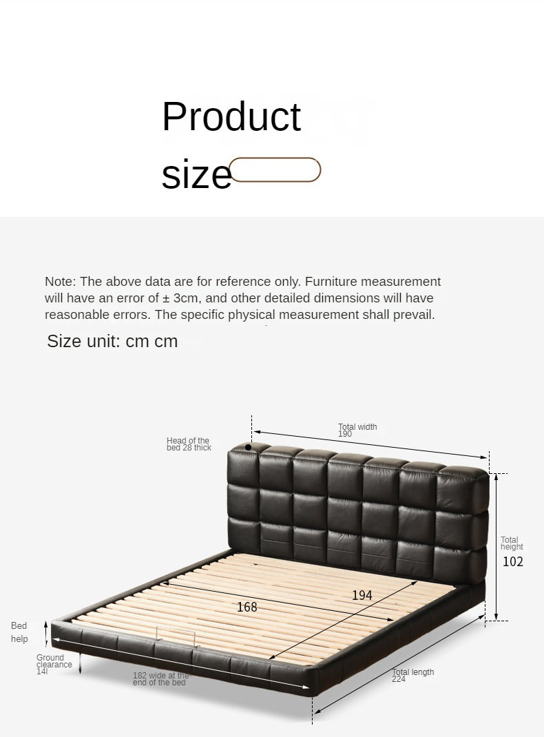 First layer of yellow cowhide Bed Suspension Bed black<