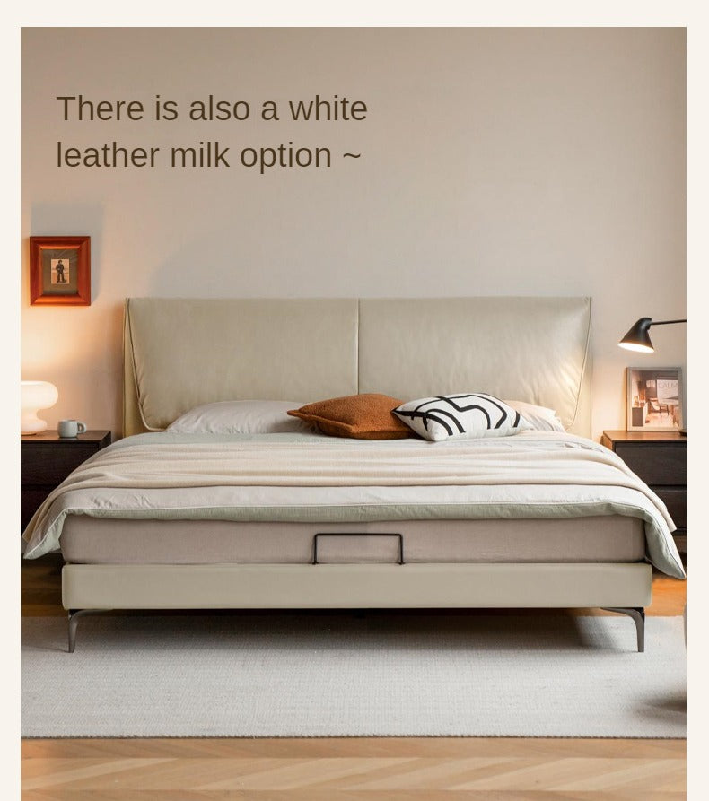 Genuine Leather Bed Light Luxury Cowhide Bed