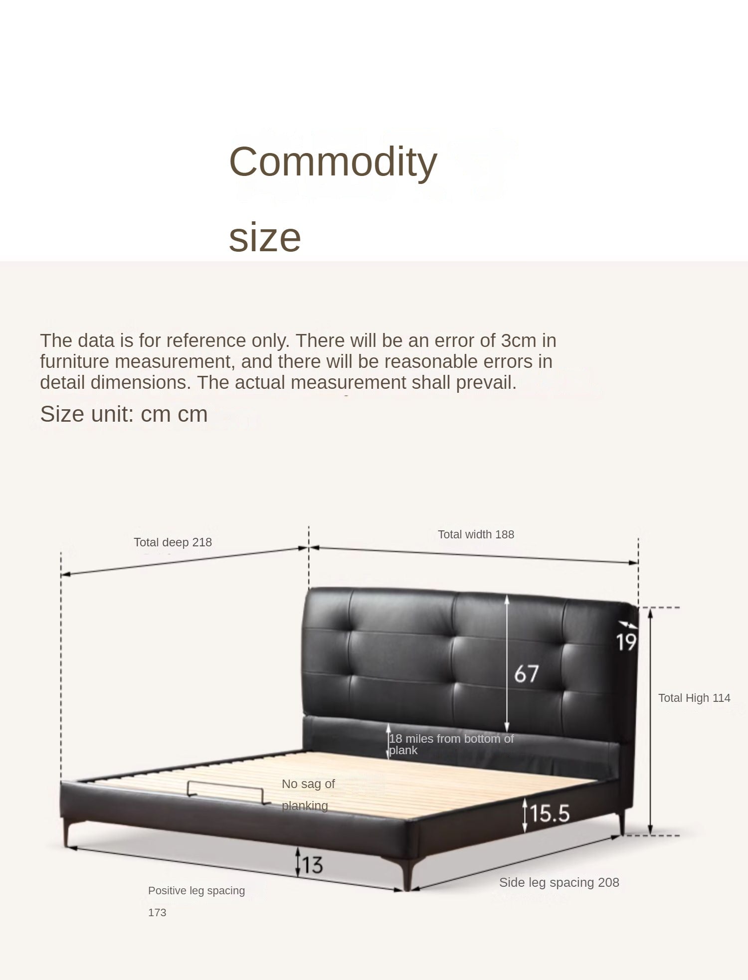 First layer of yellow cowhide light luxury black Bed<