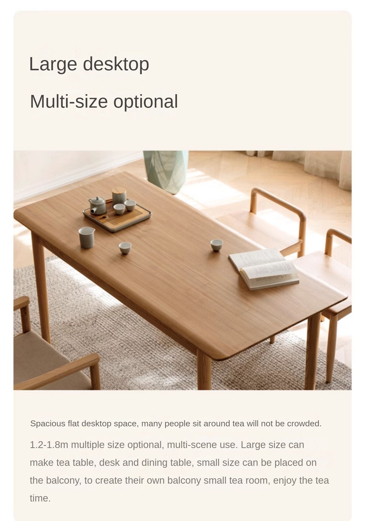 Ash solid wood small tea table