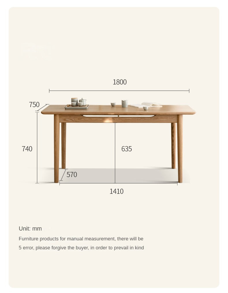 Ash solid wood small tea table