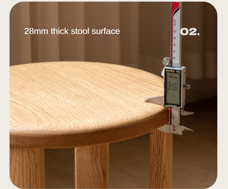 4 pcs Oak Solid Wood stackable Dining  stool