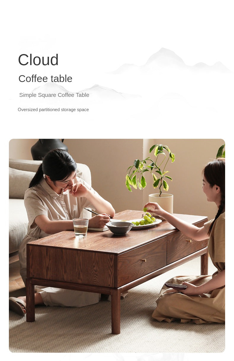 Ash solid wood simple modern coffee table-