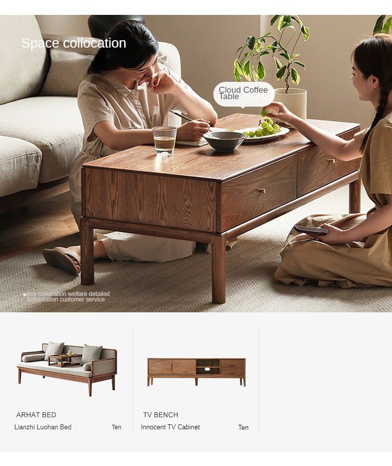 Ash solid wood simple modern coffee table-