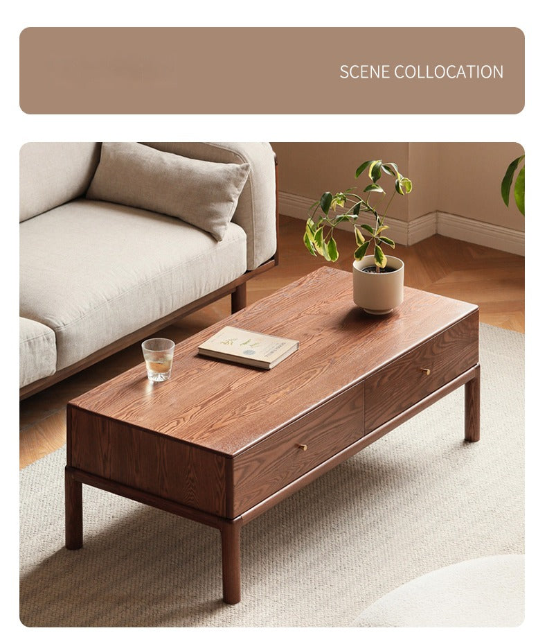 Ash solid wood simple modern coffee table-