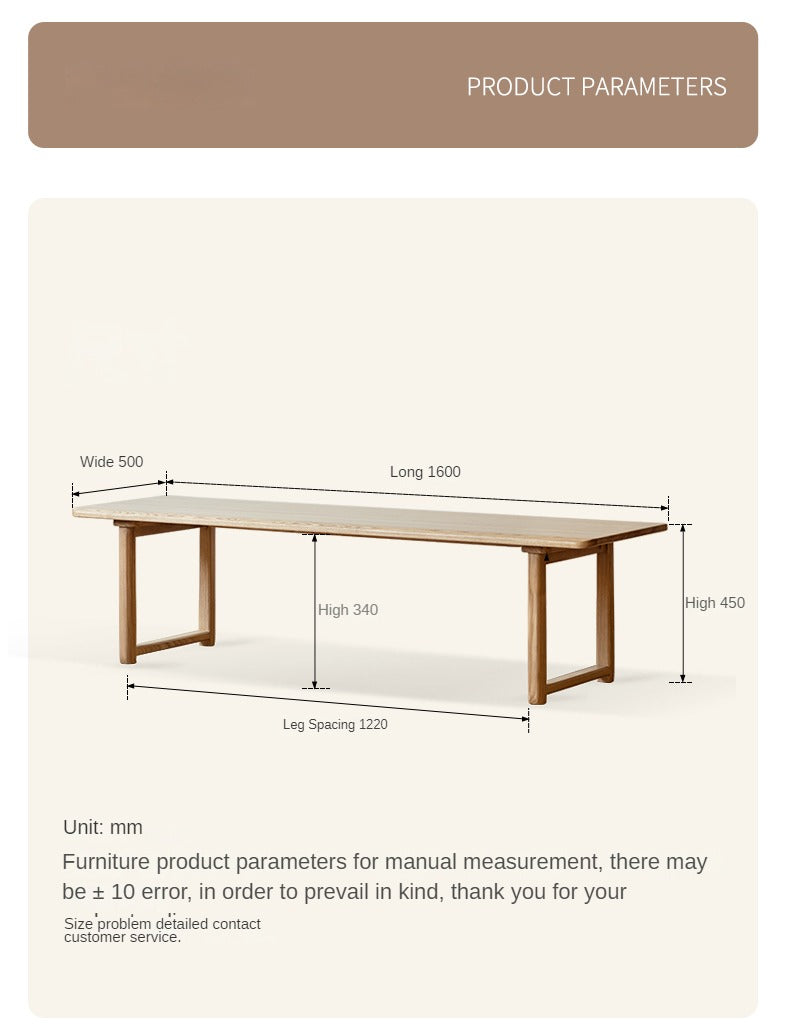 Ash solid wood tatami short tea table,