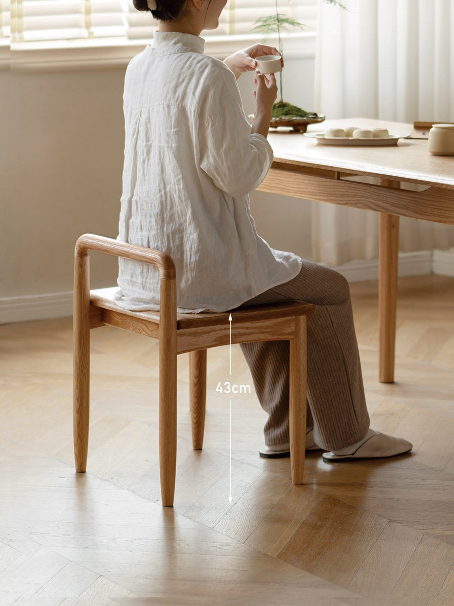 Ash, Oak Solid Wood Tea Chair: