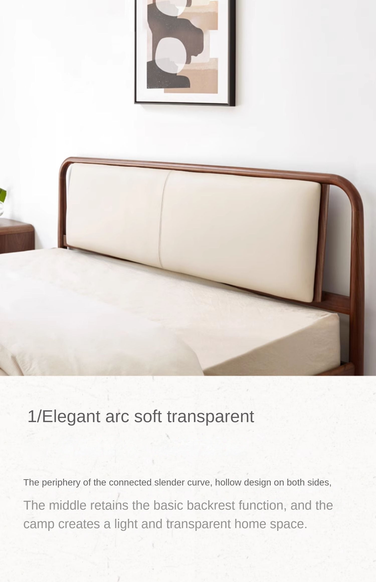 Ash solid wood box leather bed<