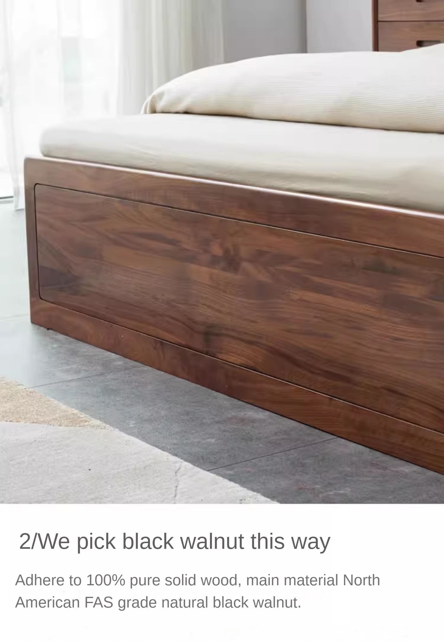 Ash solid wood box leather bed<