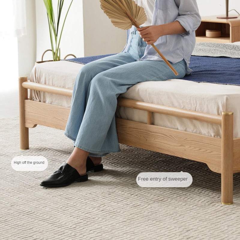 Ash solid wood Nordic simple modern bed