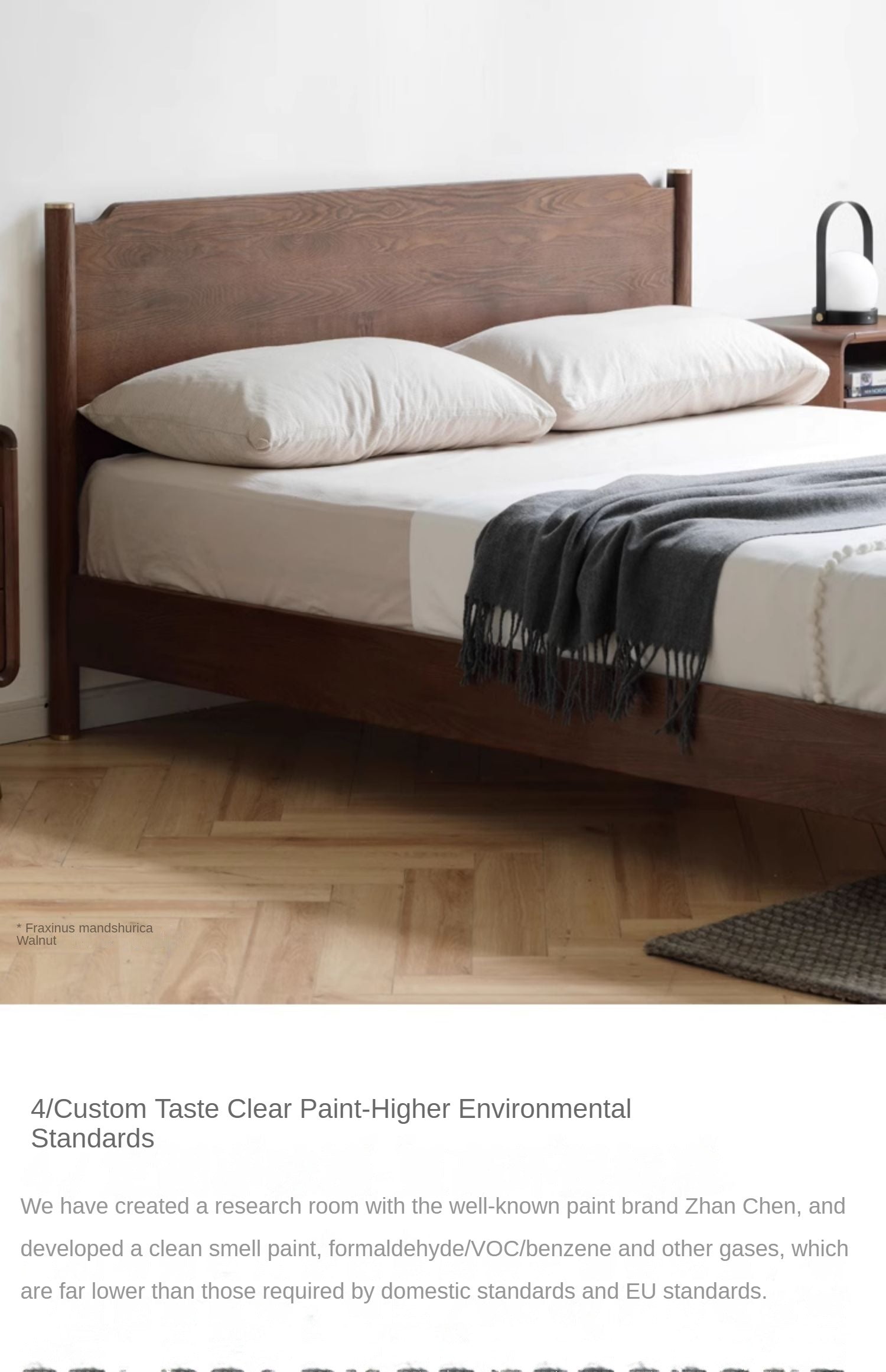 Ash solid wood Nordic simple modern bed<