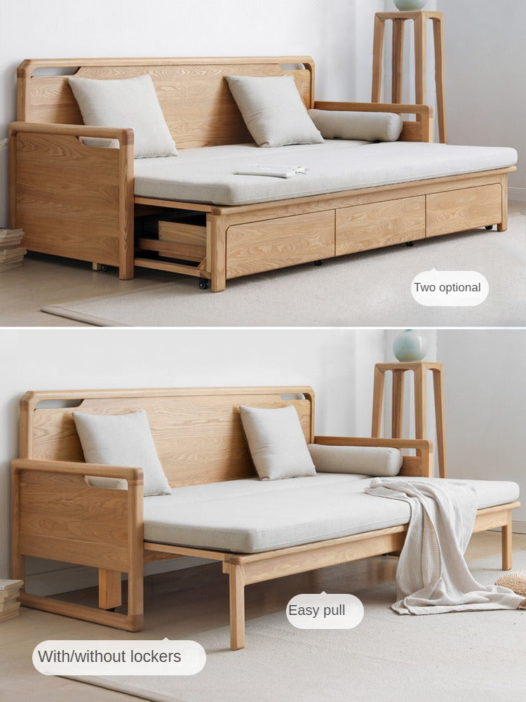 Ash solid wood sofa bed: