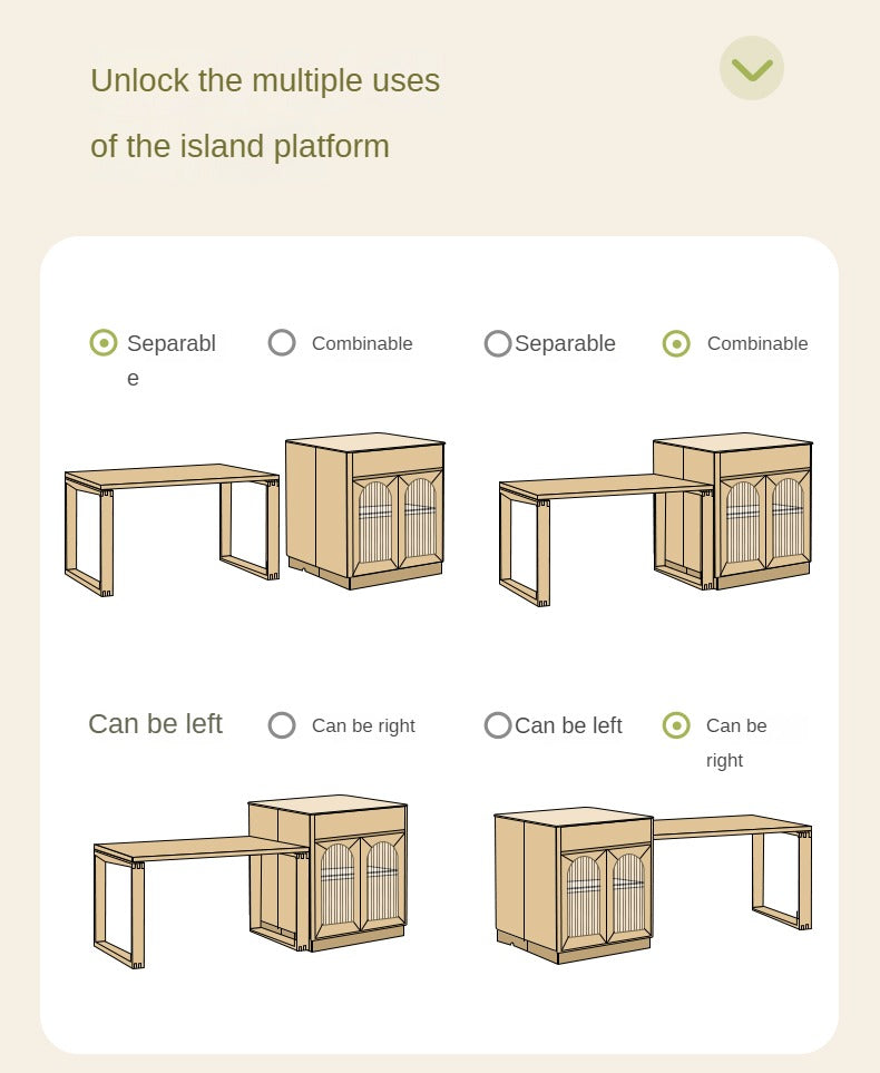 Poplar Solid Wood Rock Board Multifunctional Dining Table,