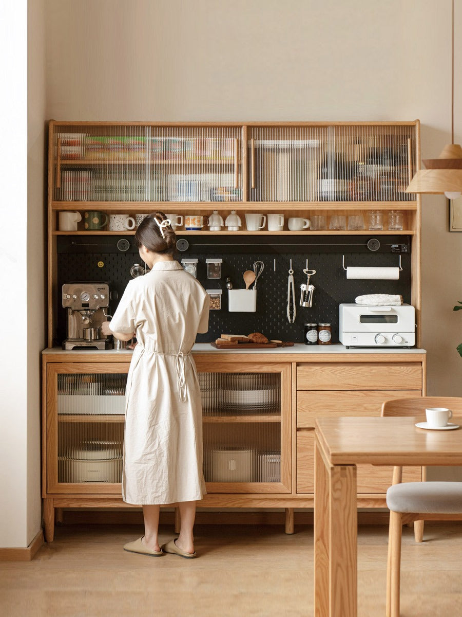 Oak Solid Wood locker multi-functional Sideboard,