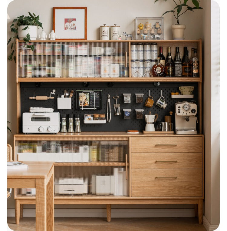 Oak Solid Wood locker multi-functional Sideboard,