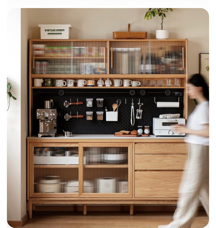 Oak Solid Wood locker multi-functional Sideboard,