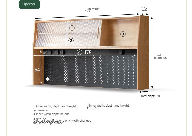 Oak Solid Wood locker multi-functional Sideboard,