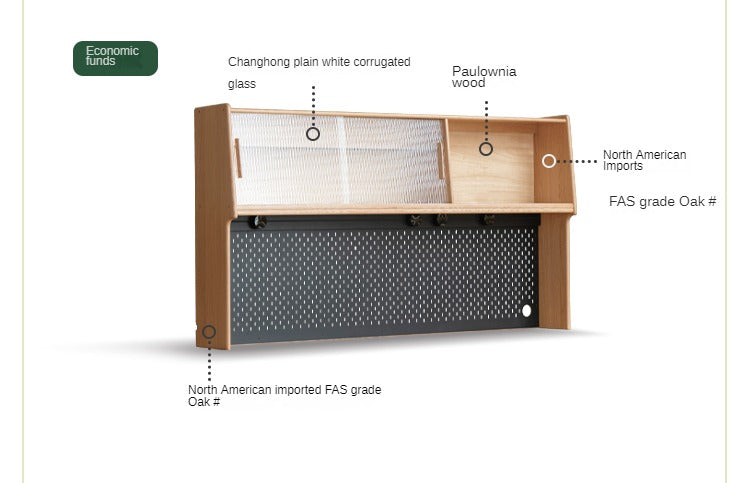 Oak Solid Wood locker multi-functional Sideboard,