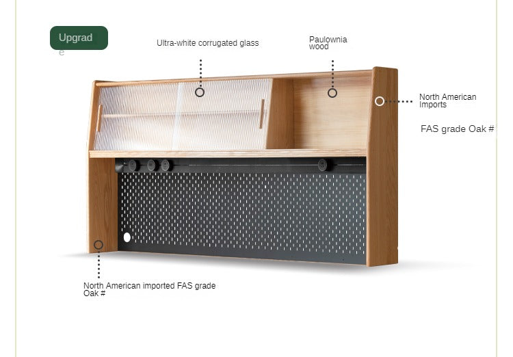 Oak Solid Wood locker multi-functional Sideboard,