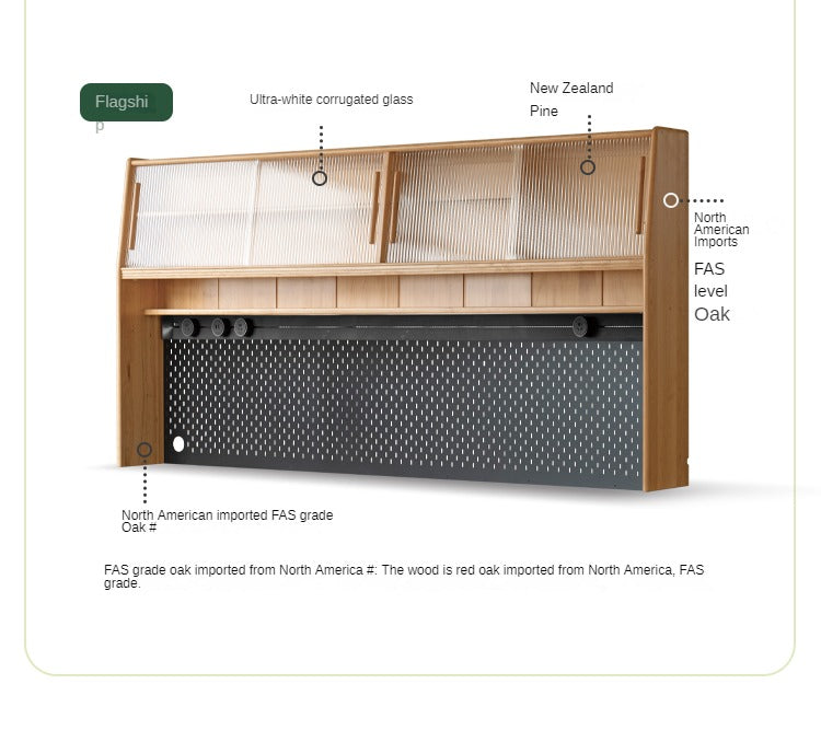 Oak Solid Wood locker multi-functional Sideboard,