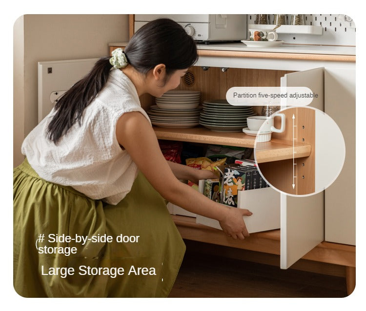 Beech solid wood against the wall dining sideboard,