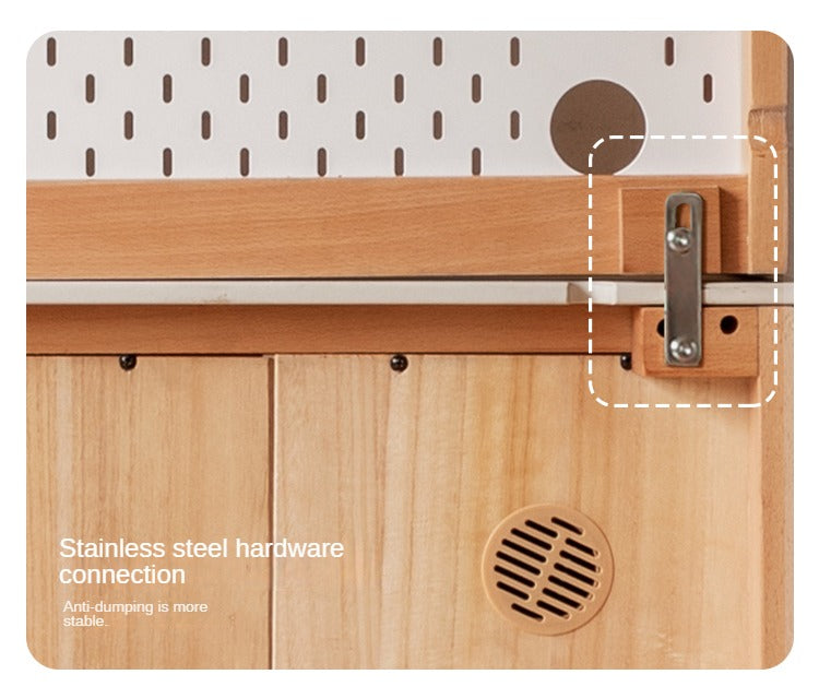 Beech solid wood against the wall dining sideboard,