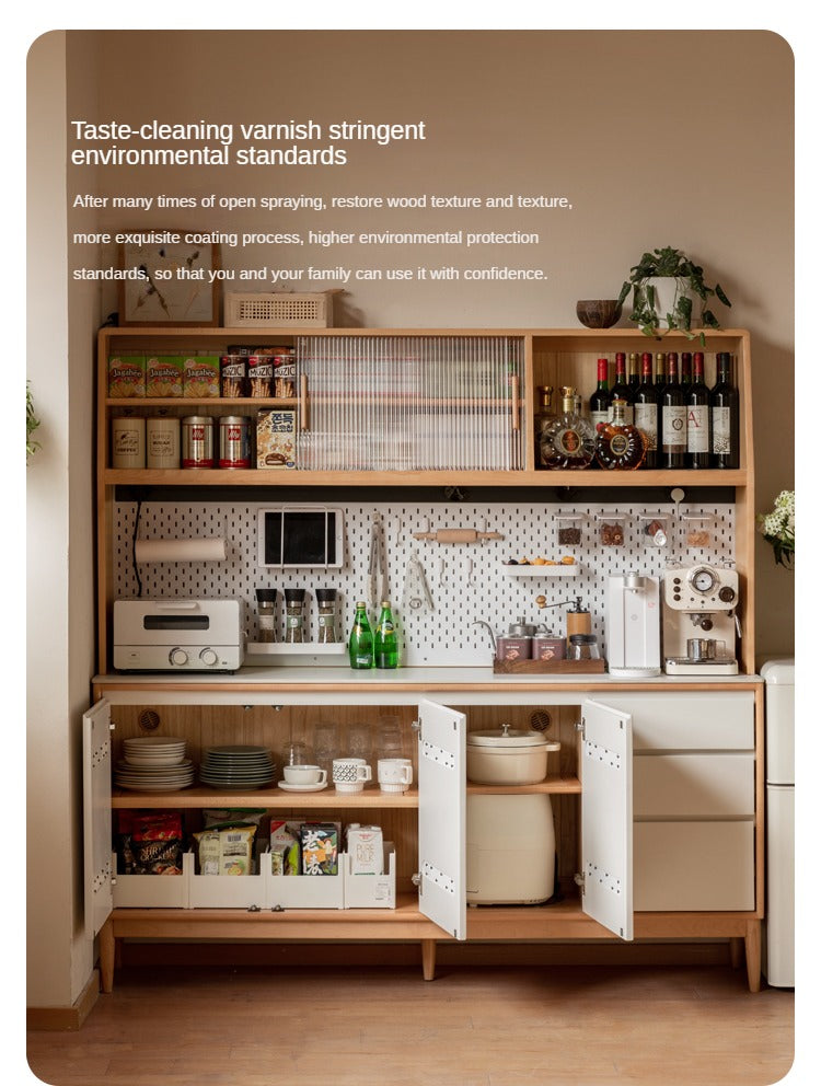 Beech solid wood against the wall dining sideboard,