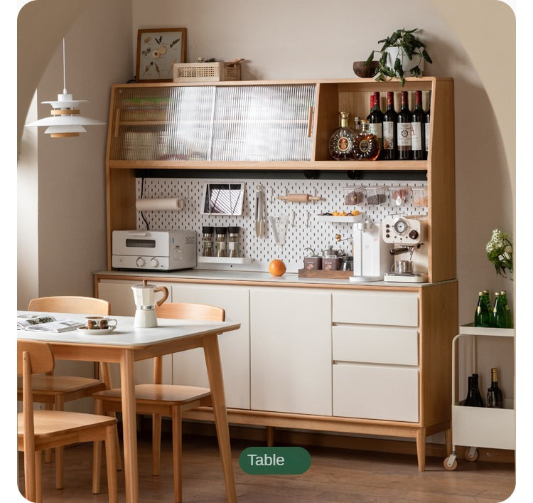 Beech solid wood against the wall dining sideboard,