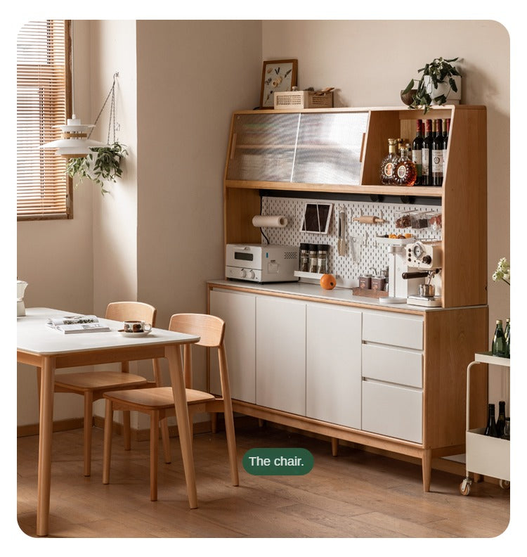 Beech solid wood against the wall dining sideboard,