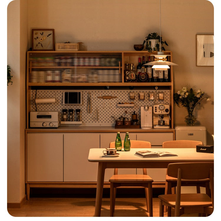 Beech solid wood against the wall dining sideboard,