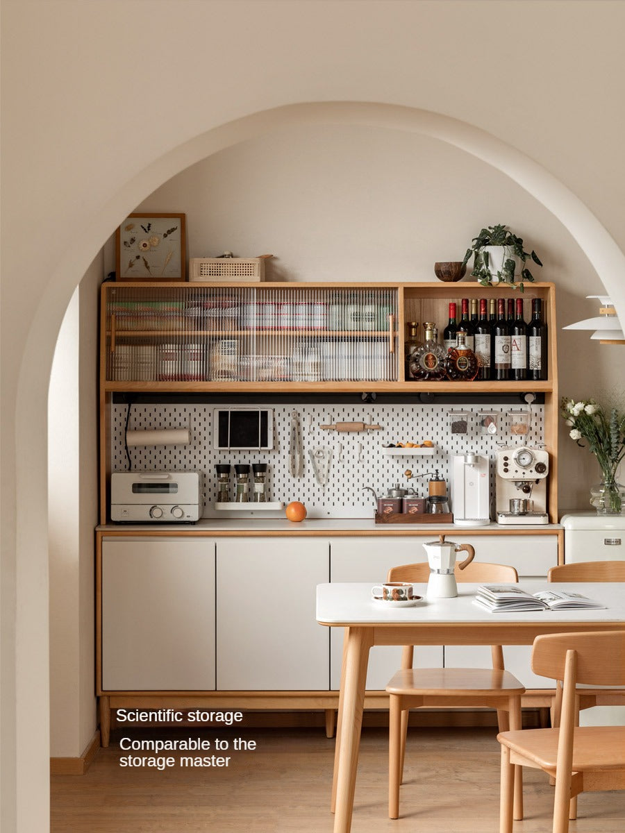 Beech solid wood against the wall dining sideboard,