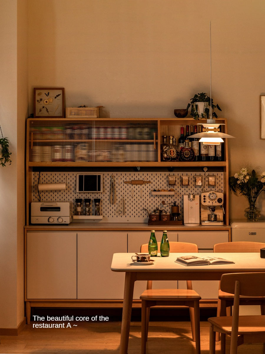 Beech solid wood against the wall dining sideboard,